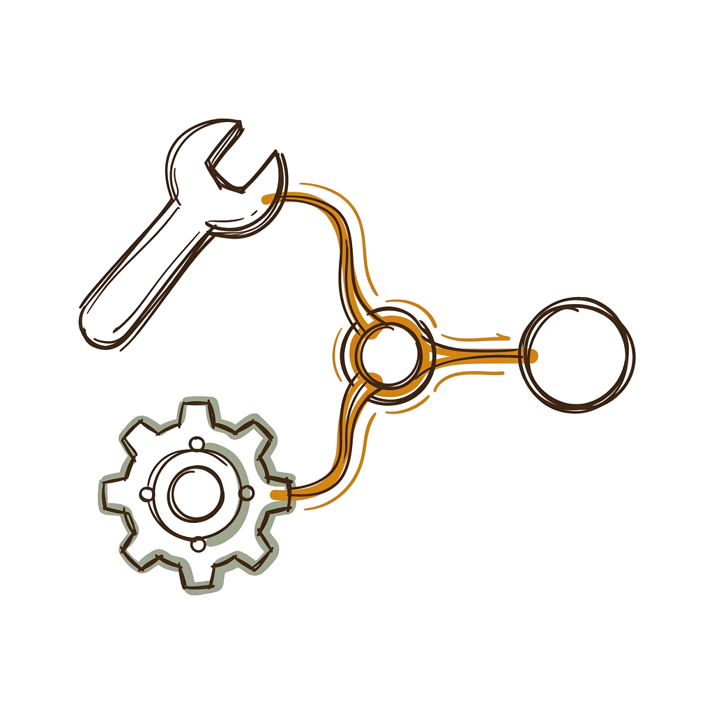Illustration of work systems connecting to a central source mirror.
